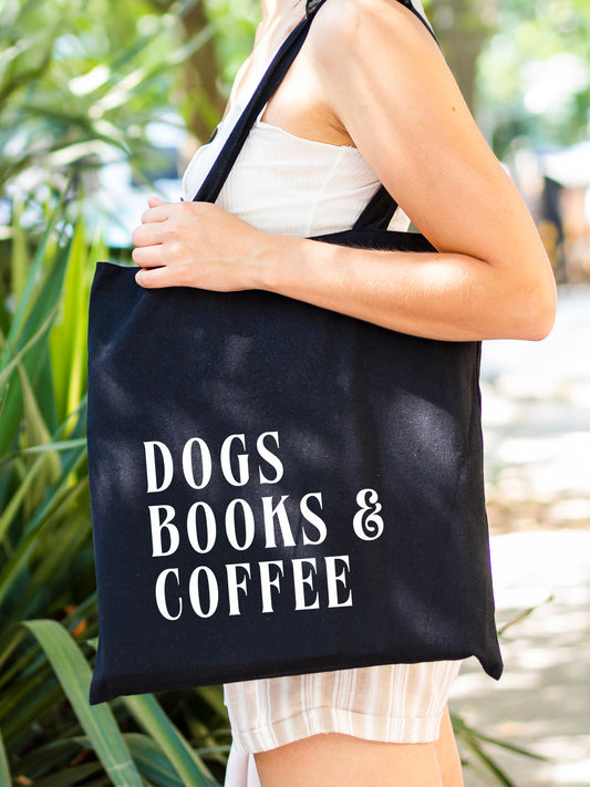 Dogs, Books, and Coffee Tote